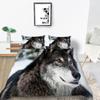 Wolf Print Povlečení Povlečení Povlečení Povlečení Povlak na přikrývku Povlak na polštář Prostěradlo/Dvoudílná královská 2/3dílná dekorace do ložnice