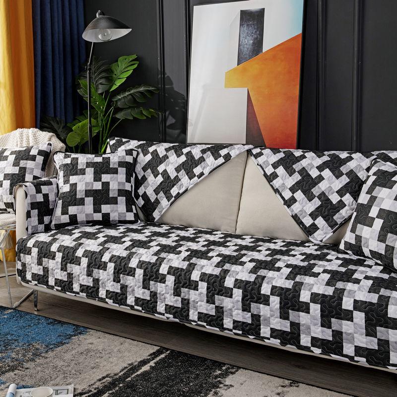 Quilted Sofa Towel Cushion Four Season Universal Slipcover Non-slip Cloth Sofa Covers for Living Room Couch Sofa Towel