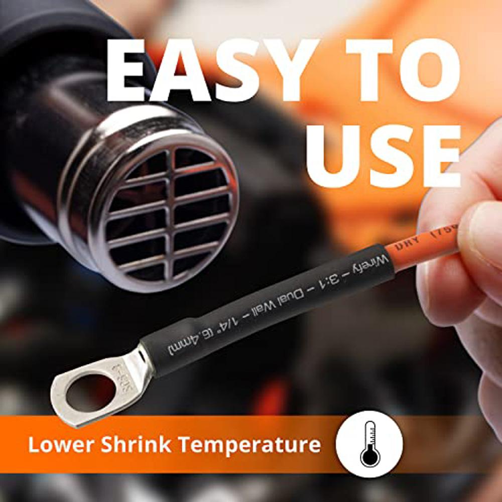 3:1 Shrinkable Heat Shrink Tube 270pcs Wire Shrinking Wrap Tubing Waterproof Wire Connect Cover Protection with 300W Hot Air Gun