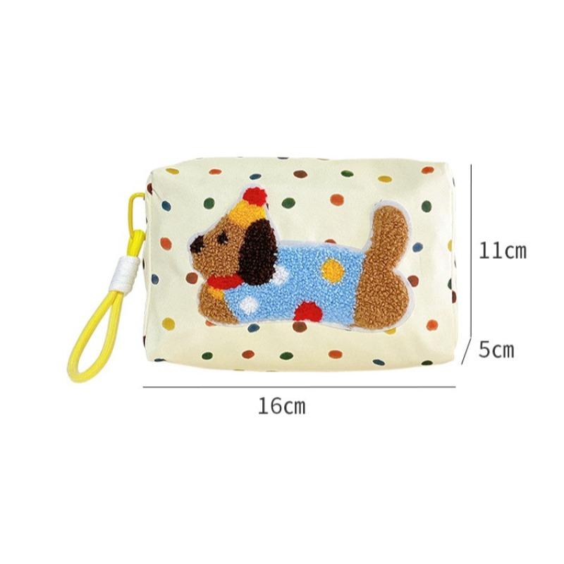 1pcs Cute Puppy Grooming Bag Large Capacity Portable for Outdoor Travel Hand-held Makeup Storage Bag for Women