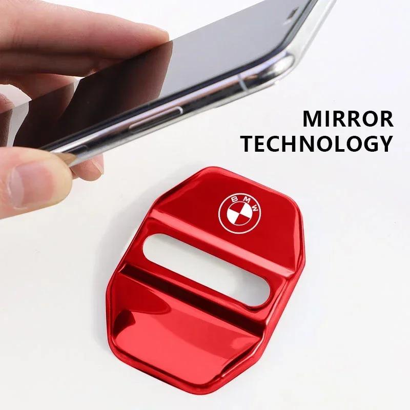 BAGV1 Car Sticker 4Pcs Titanium Alloy Car Door Lock Protective Cover For BMW E46 E90 E60 F30 F10 E39 E36 F20 G20 G30 E92 E87 E91 X5 E7