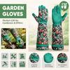 1 Par de Luvas Longas de Jardinagem para Mulheres à Prova de Espinhos Resistentes Luvas para Poda de Rosas com Tela Sensível ao Toque Proteção de Antebraço Manopla