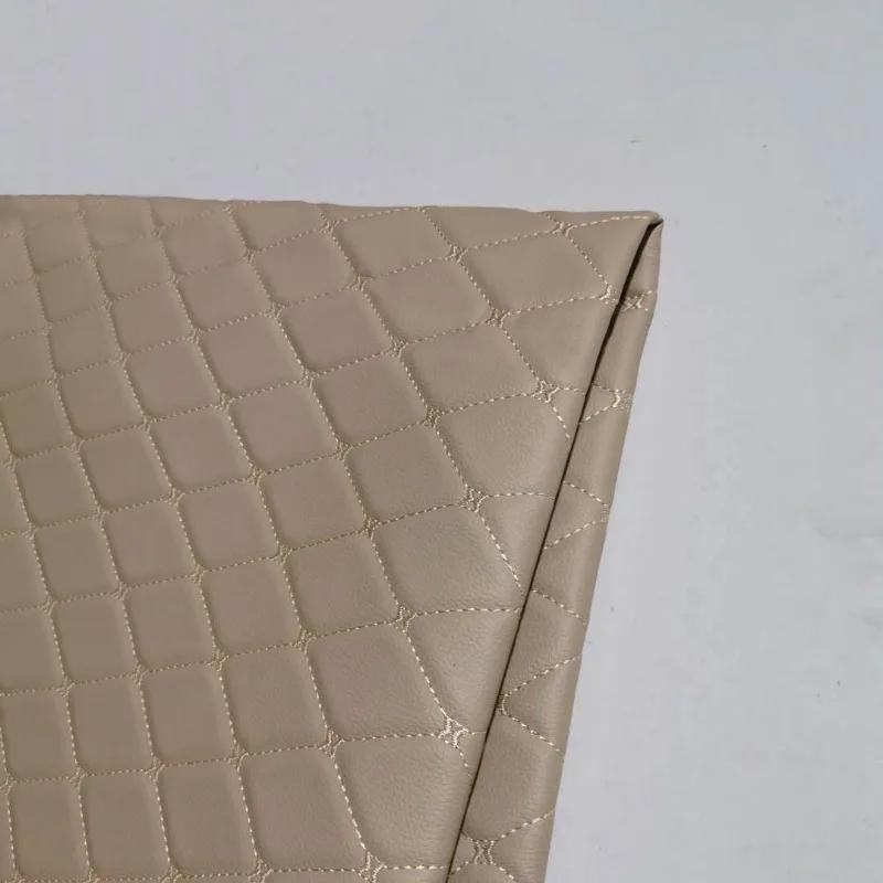 100x140cm Embroidery Quilted PVC Leather Fabric for Car Floor Mat Seat Decoration Faux Leathers Upholstery Wall Craft Material
