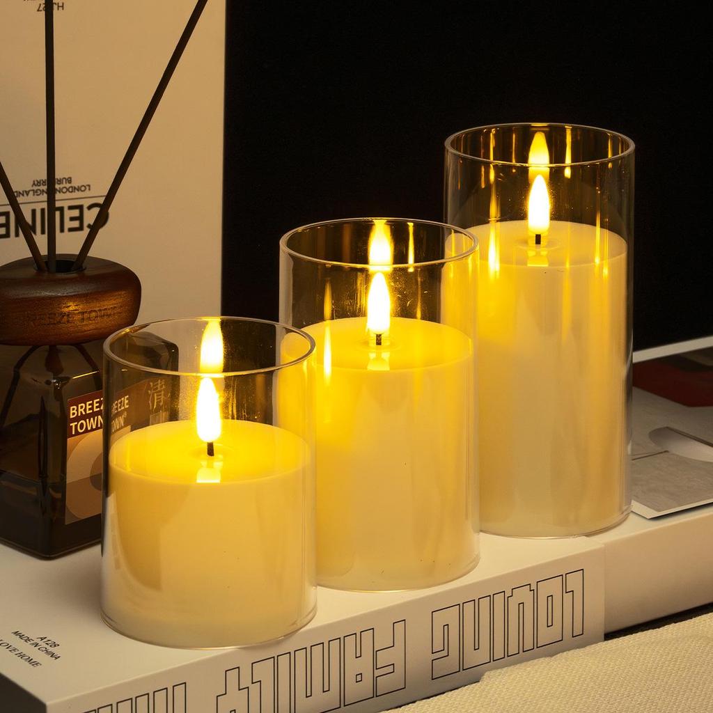 Acrylic Bullet-Shaped Remote-Controlled Flameless Candle Lamp
