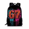 Beliebte jugendliche 67 sechs sieben Schüler Schultaschen Notizbuch Rucksäcke 3D-gedruckte Oxford Wasserdichte Jungen/Mädchen Reise-Taschen