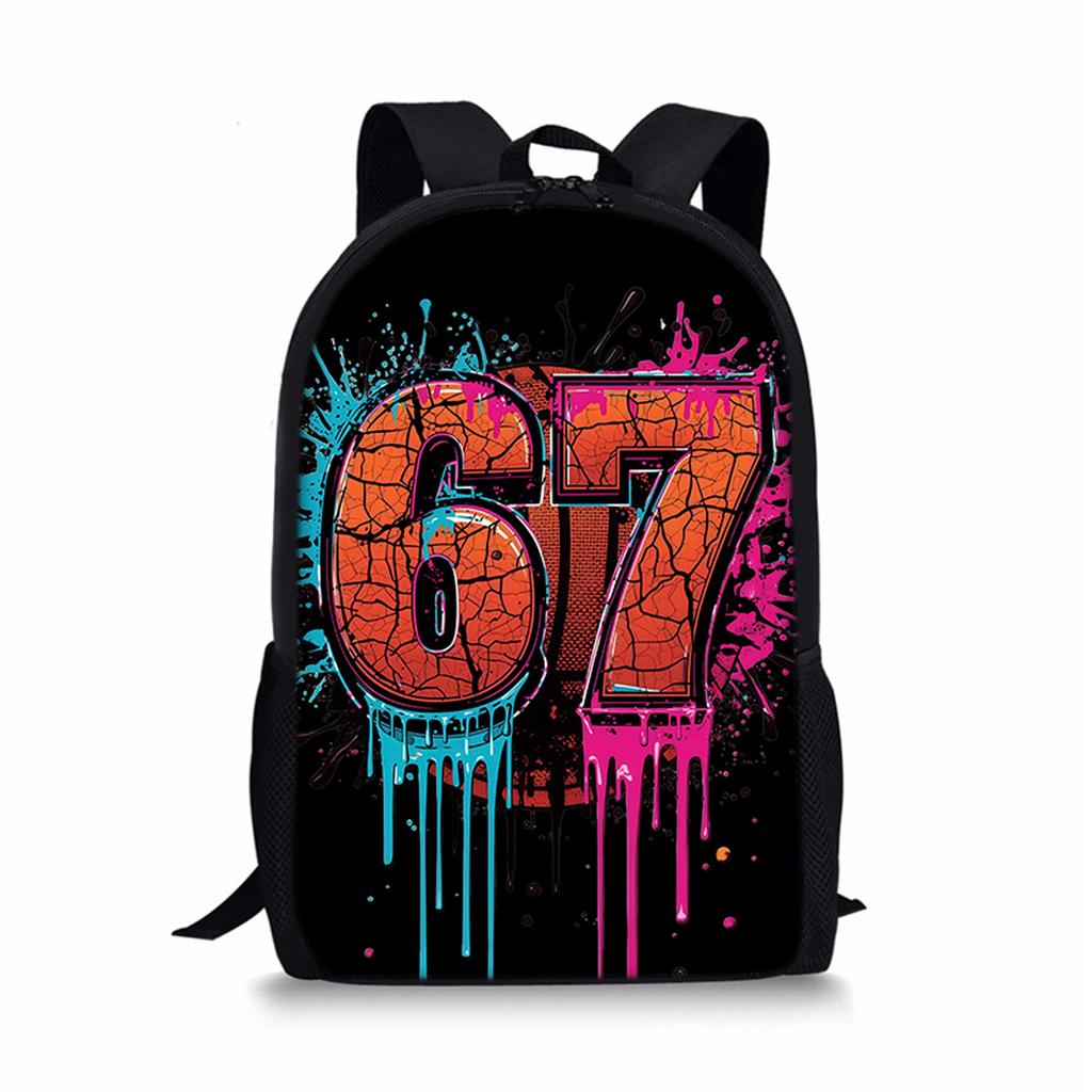 Beliebte jugendliche 67 sechs sieben Schüler Schultaschen Notizbuch Rucksäcke 3D-gedruckte Oxford Wasserdichte Jungen/Mädchen Reise-Taschen