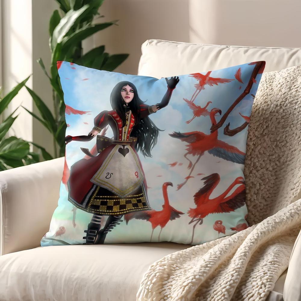 Movie A-Alice Madness Returns Cushion Cover Pillow Case Pillowcase Soft Skin Friendly & Comfortable with a Hidden Zipper