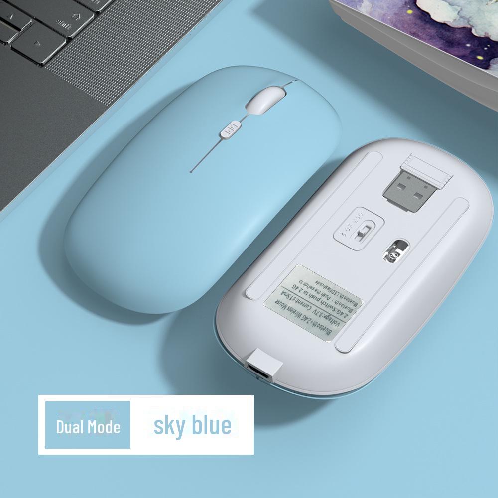 Silent Wireless Dual-Mode Bluetooth Mouse for iPad, Lenovo, Huawei, Tablets, and Computers