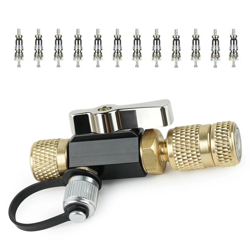 1/4 Inch Valve Core Removal Tool Dual Valve With Sight Glass For HVAC Tools Vacuum-Rated Valve Core Removal Tool Disassembly
