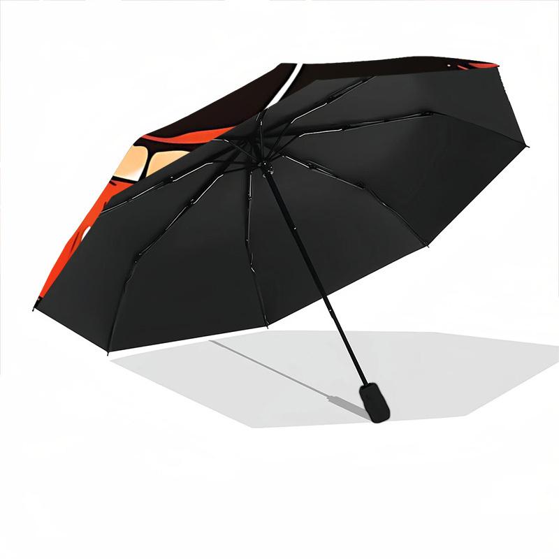 1pc Lips Eight Ball Automatic Open/Close Umbrella, Windproof, Folding Compact Umbrella with Lightweight Design for Women/Men047