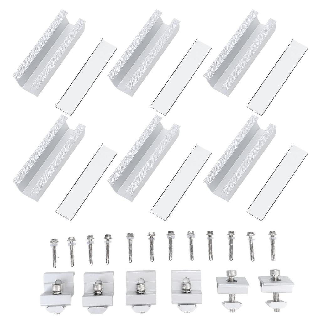 Solar Panel Mounting Bracket Kits Aluminum Alloy Flat Roof Solar Panel Mounting Brackets End Clamps