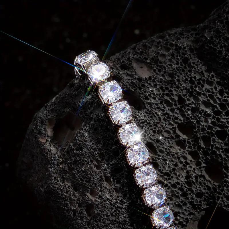 Elegant Zircon Bracelet: 6mm Round Cut, Prong Set, Simple and Exquisite European Design