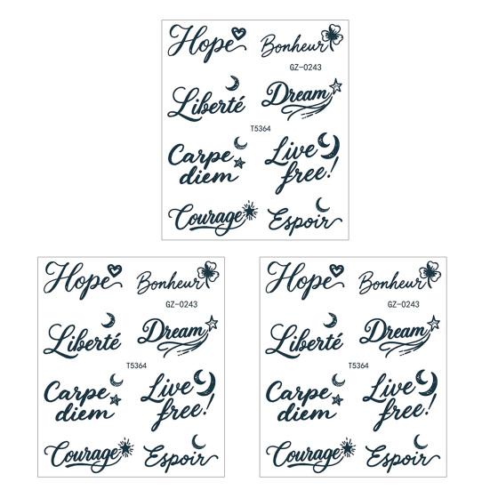Yousheng 3Pcs Waterproof Tattoo Sticker for Men Women, Face Body Arm Chest Shoulder Thigh Waist Temporary Tattoo Decal, Long Lasting Body Art Fake