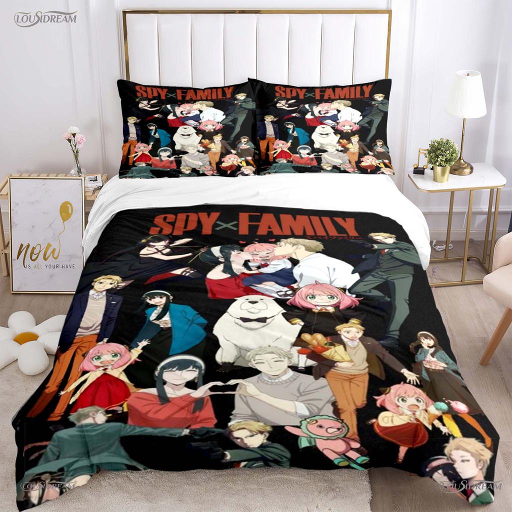 Cute Spy X Family Cartoon All Season Duvet Cover Comforter Bedding Set Soft Quilt Cover And Pillowcases Single/Double/Queen/King
