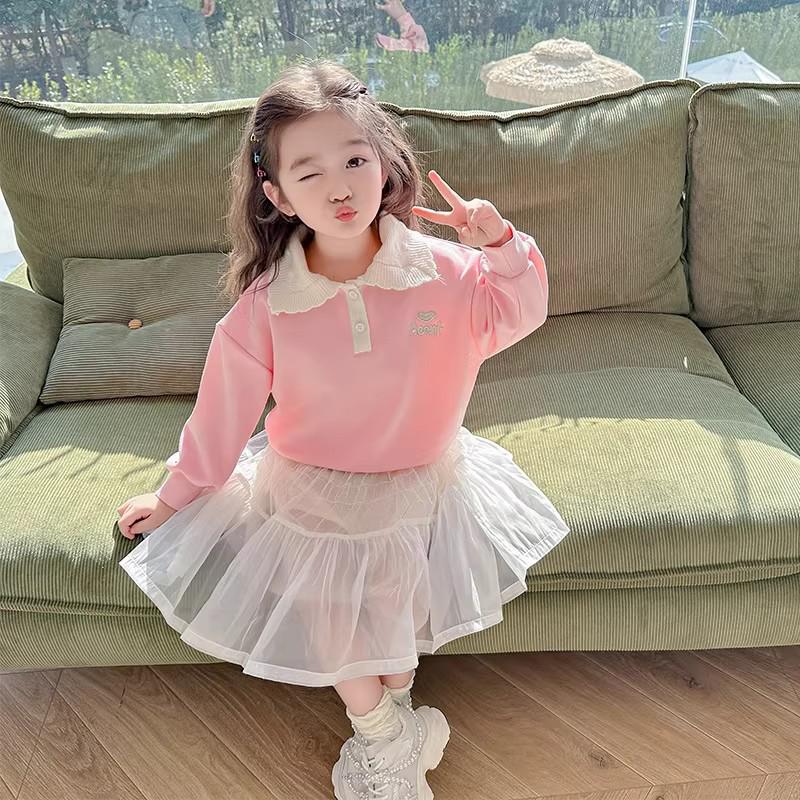 

Huamian Girls Milk Silk POLO Sweatshirt - Spring/Autumn 2025 170 зелёный