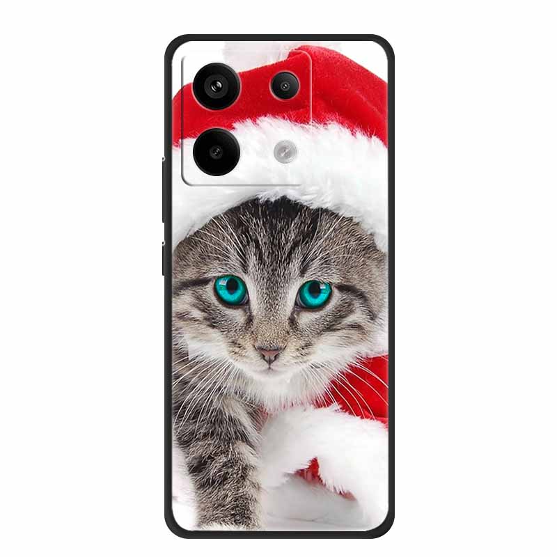 For Redmi Note 13 pro Case Pink Phone Case Fashion Silicone TPU Soft Back Cover Redmi Note 13 Pro Flower Capa 6.67" Cats Coque