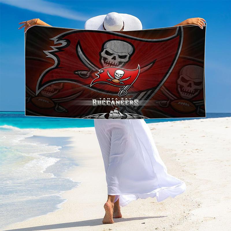 Tampa Bay Buccaneers Print Beach Towel, Large Soft Quick Dry Towel for Beach Camping Swimming