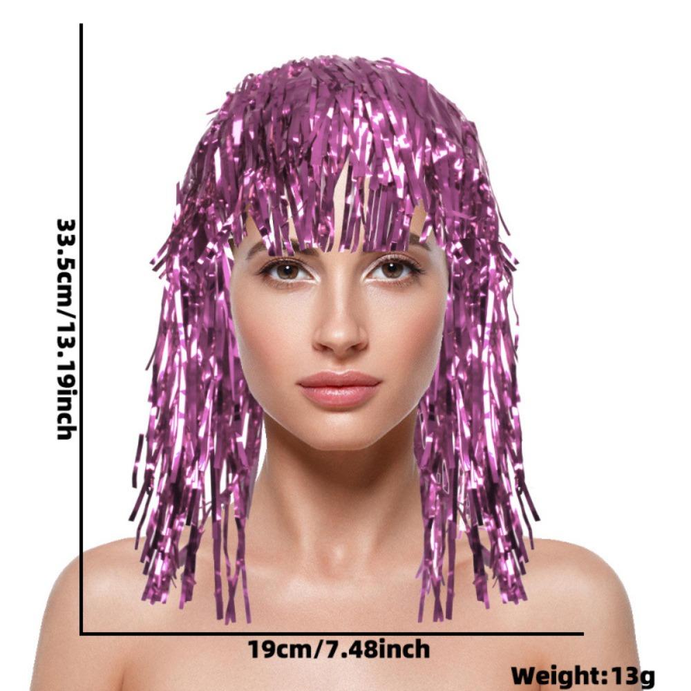 New Shining Colorful Rain Silk Hat Lightweight Cuttable Tassel Headwear Party Head Wear Happy Hawaii