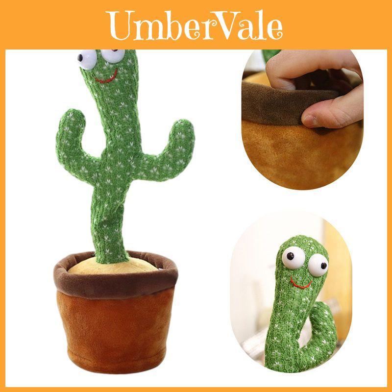 Colorful Light-up Dancing Cactus Stuffed Plant Toy With 120 Songs And Plush Material