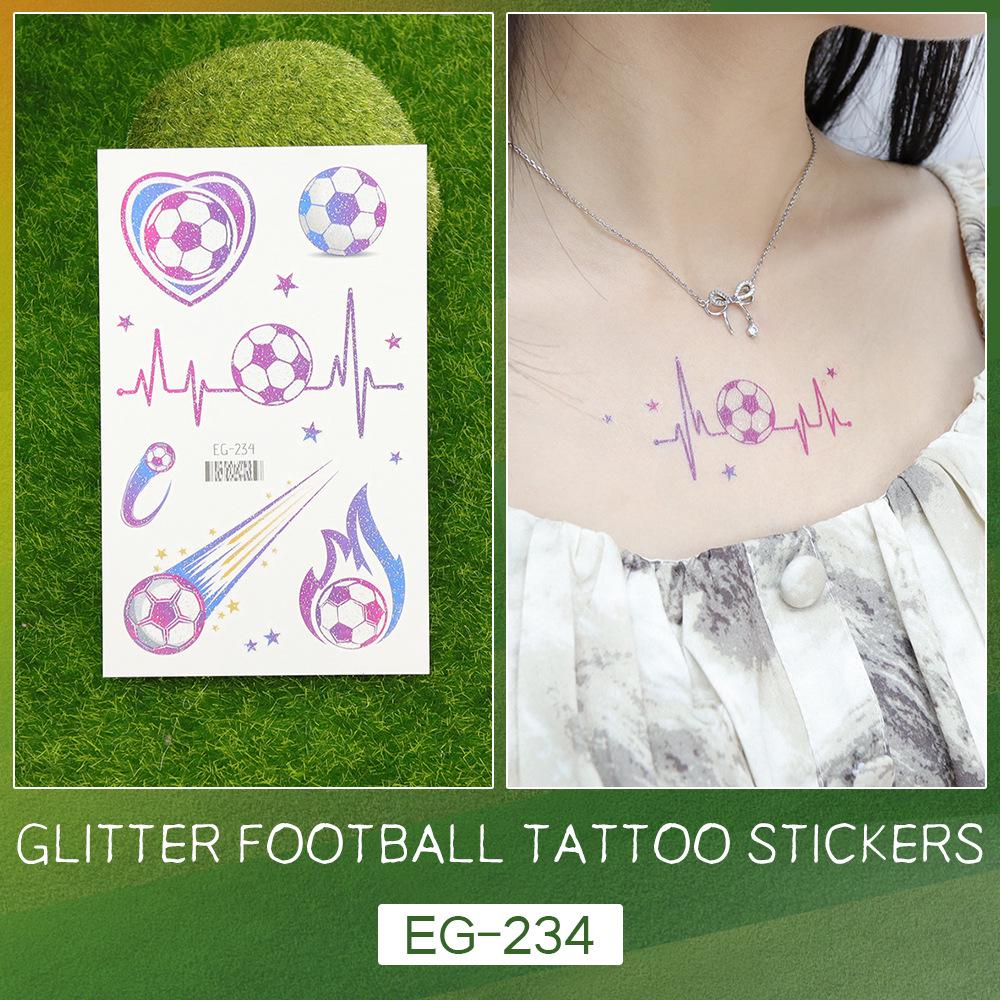 2026 World Cup Waterproof Glitter Football Face Tattoos