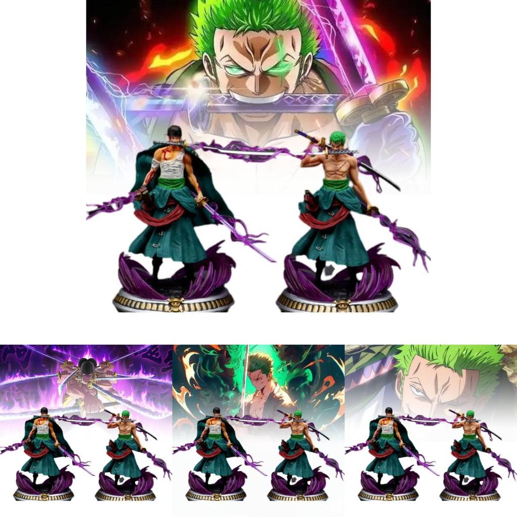 Captivating Anime Model Figurine Stunning Three Sword Style Zoro Desktop Display