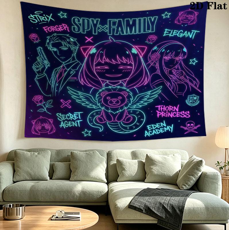 Spy Family Wandteppich Ästhetischer Wandbehang Gedruckter Stoffdecke Dekorative Wandteppiche Für Schlafzimmer Wohnzimmer Heimdekoration