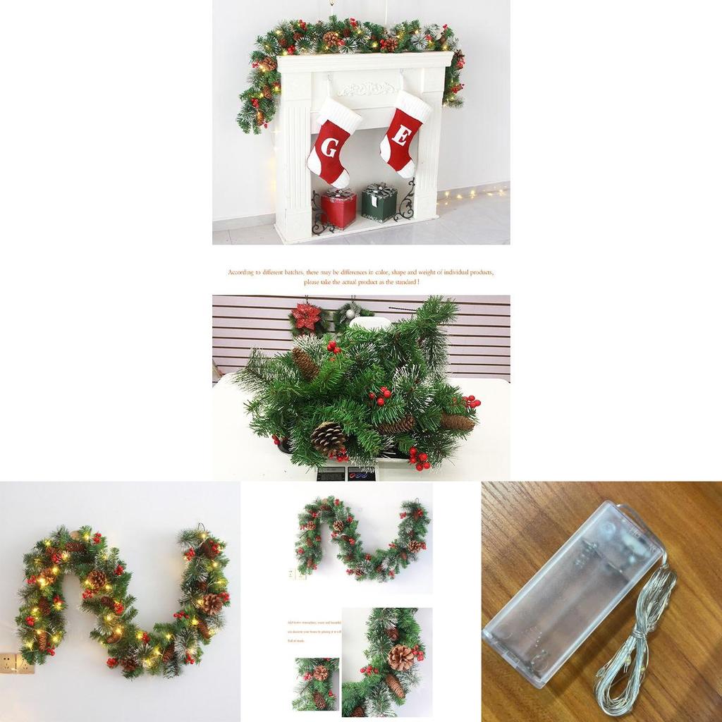 6/9ft Christmas Mantle Garland With Bright Led Lights For Holiday Cheer**