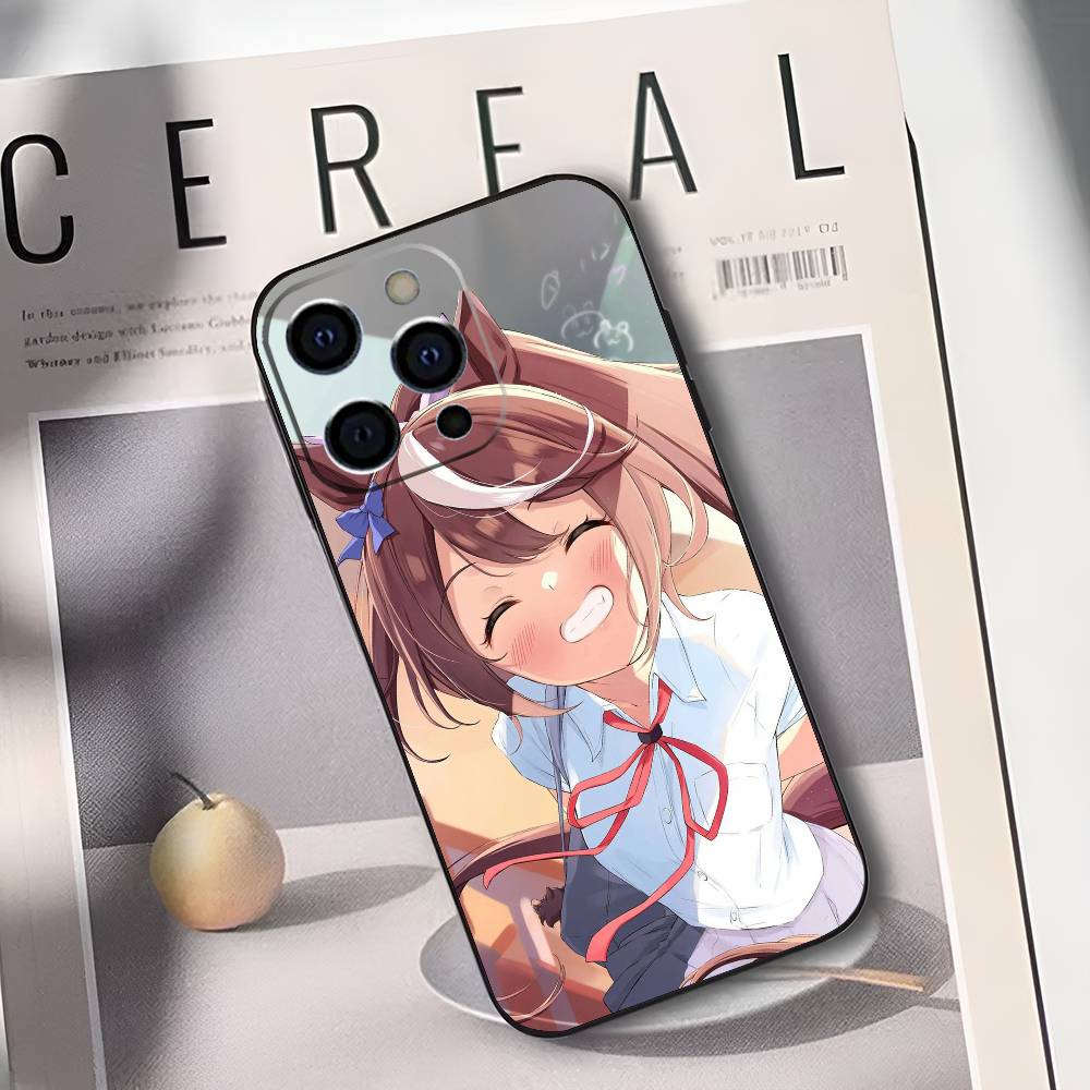 

T-Tokai Teio U-UmaMusume Pretty Derby Phone Case For IPhone 17,16,15,14,13,12,11,Plus,Pro,Max,Plus,XS,soft case Black silicone iPhone16se4