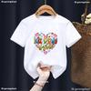 Happy 100 Days Of School Pattern Print Girls Tshirt Fashion Harajuku Kawaii Kids Clothes 2025 Summer Casual Tshirt White Tops