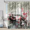 Shower Curtain Waterproof And Mildew-Proof Digital Printing Forest Plant Shower Curtain Bathroom Shower Cloth Partition Curtain Free Of Punching