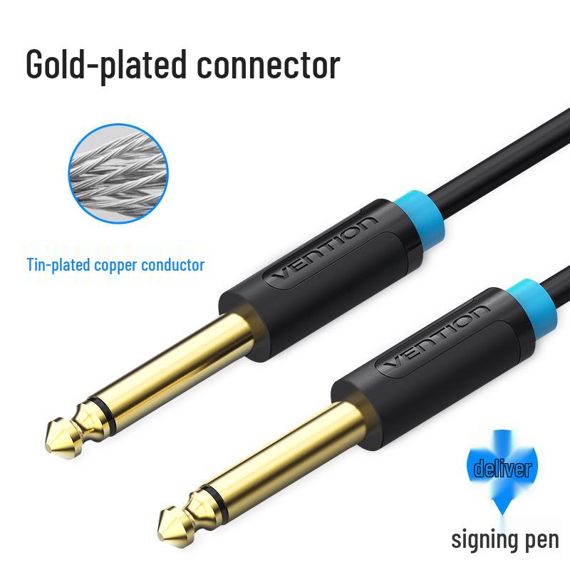 Weixun BAA 6.5 Audio Cable: Male to Male, 6.35mm Dual-Core, Ideal for Power Amplifiers, Speakers, and Electric Guitars.