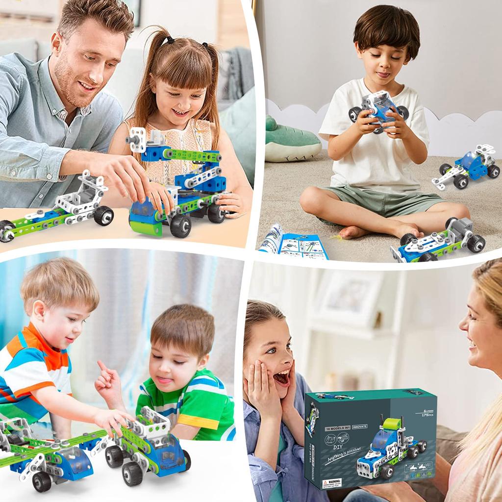 AMYCOOL Building Block 18 Educational Toy for Boys and Popular Car Set with Transforming 18 and Storage Perfect for Elementary School and Kindergarten