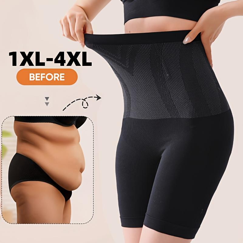 1XL-4XL Women's High-Waisted Seamless Shapewear Shorts - Tummy Control & Butt Lifting, Postpartum Recovery & Gym Workout Shorts