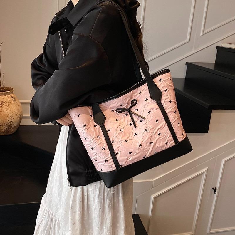 Ballet seersucker women's bag bow tote bag large capacity versatile fashion shoulder bag women's bag