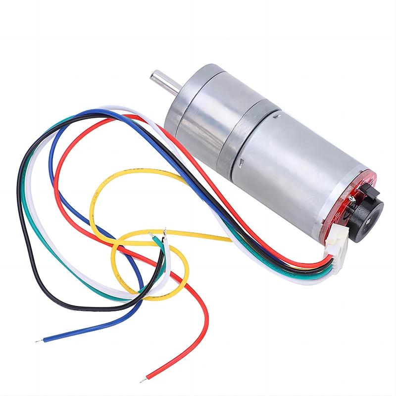 JGA25-370 High Torque DC Motor with Encoder Speed Code Disc 6V 12V 24V 370B Strong Moment