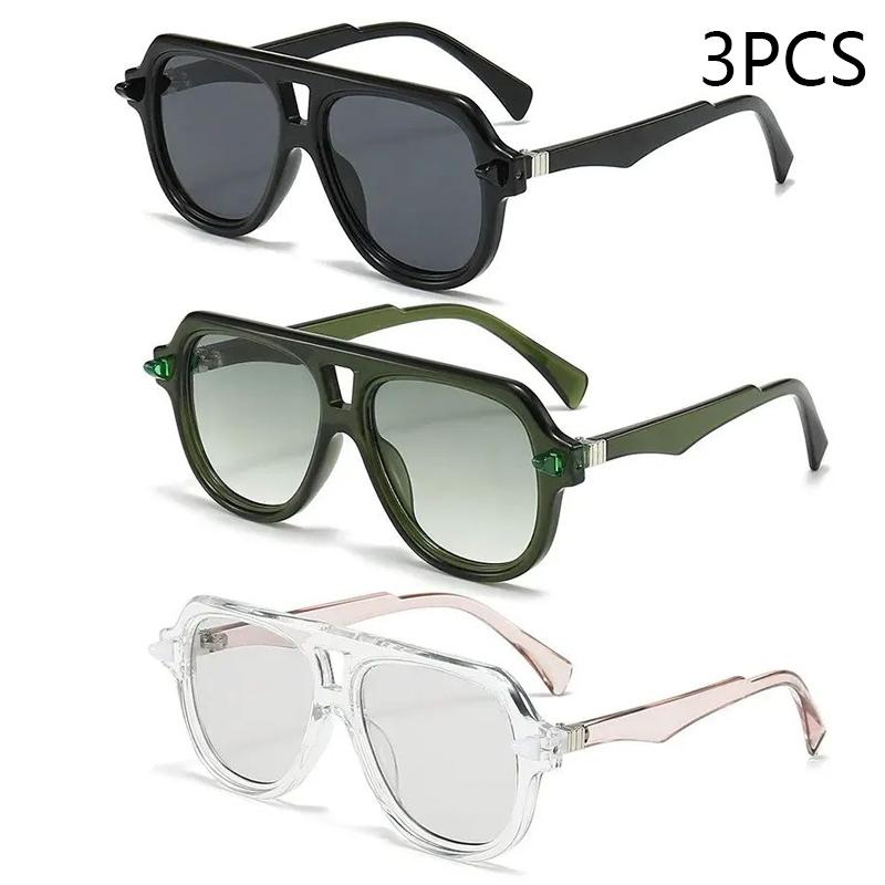 New Double Beam Personality Sunglasses Trend Large Frame European And American Fashion Sunshade Glasses