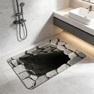 Floor Mat 3D Optical Illusion Rug with Realistic Hole Effect Soft Non-Slip Pet-Friendly Carpet Living Room Hallway Decorative Rug