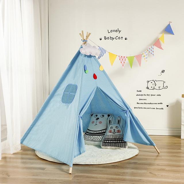 Baby Tent Child Teepee Toys Wigwam Cotton Canvas Teepee Children Tipi Play House Large Kids Tent