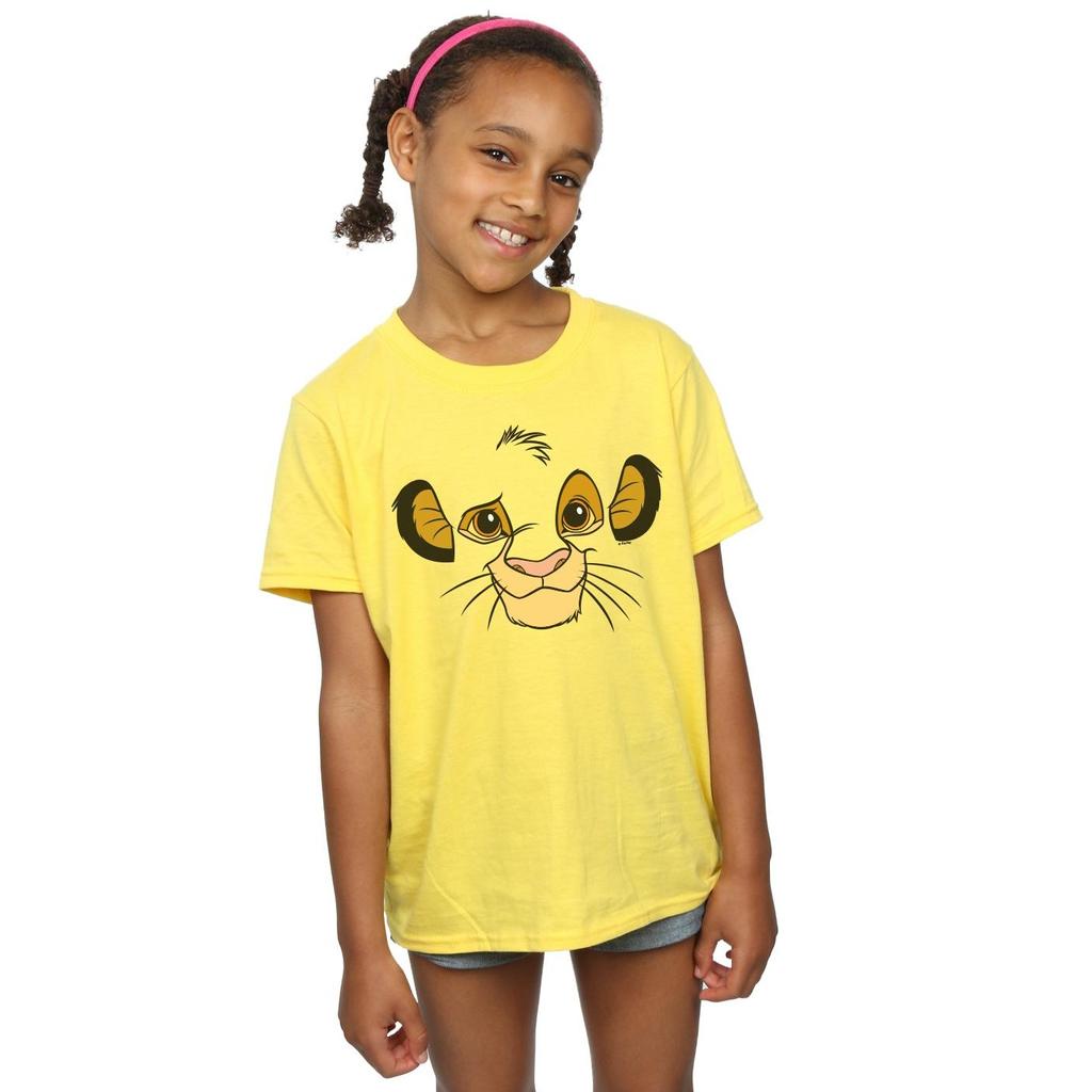 Disney Camiseta de Algodão com Rosto do Simba de O Rei Leão para Meninas