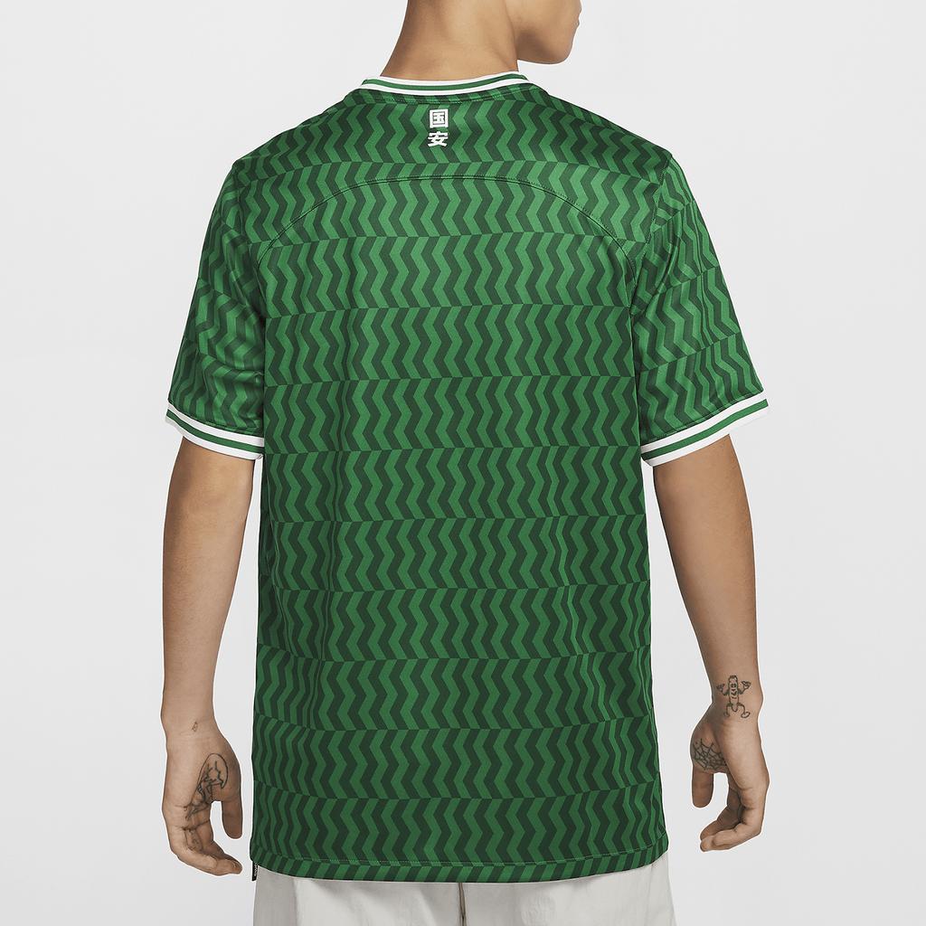Nike Dri-Fit Logo Badge Pattern Pullover Casual Sports Short Sleeve Football Shirt Men Tops Light-Green HF7422-302