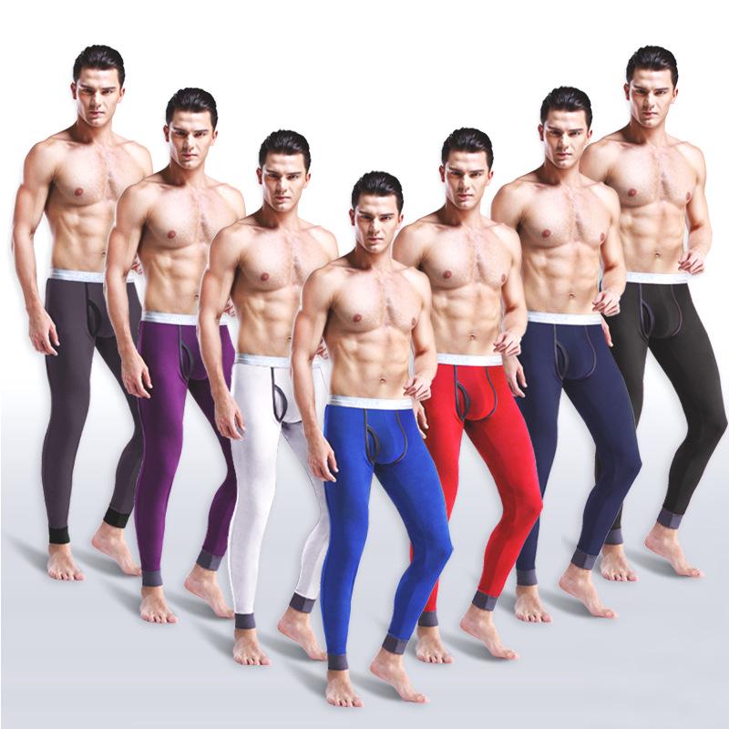 Men's Mid-Waist Slim-Fit Thermal Leggings - Autumn/Winter Cold-Proof Trousers