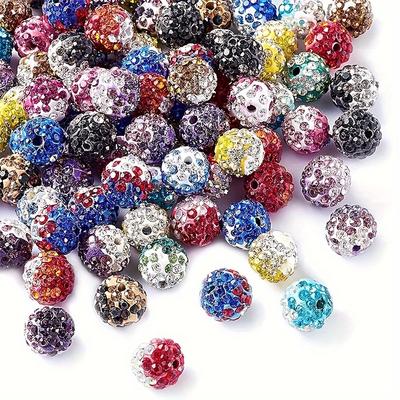 5/10/20pcs Gradient Color Dot Diamond Soft Clay Decorative Beads Soft Clay Full Diamond Ball Beads Loose Beads DIY Starry Sky Barrier Beads