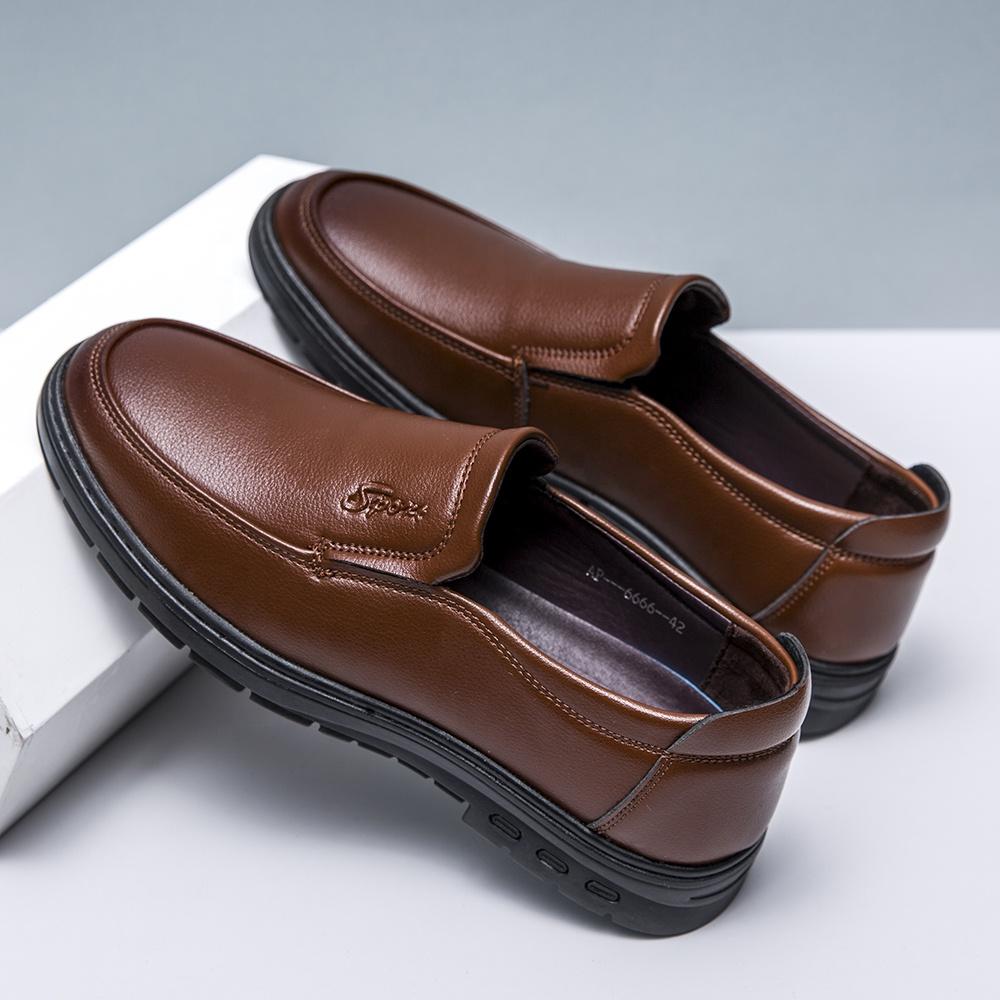 Men's leather shoes soft sole breathable black brown casual leather shoes dress shoes