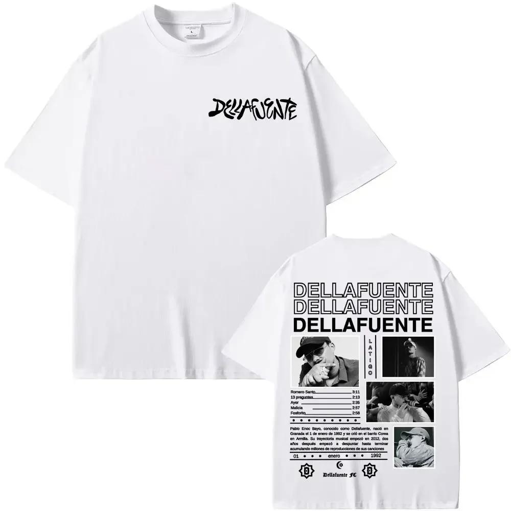 Rapper Dellafuente Cartel de Gira de Nuevo Álbum Estampado Gráfico Camiseta Hombres Mujeres Harajuku Streetwear Hip Hop Punk Moda Casual Oversize Verano Nueva Camiseta