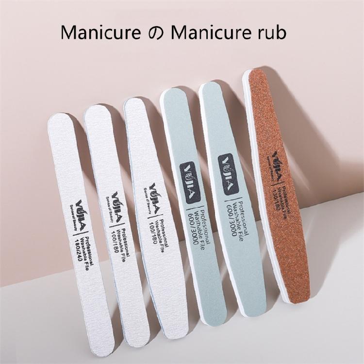 6Pcs Nail Files Double Sided Emery Boards Manicure Tools 100/180/240/600/3000 Grit Professional Manicure File Washable