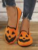 New women's Halloween pumpkin print breathable flight woven galoshes TEMU hair