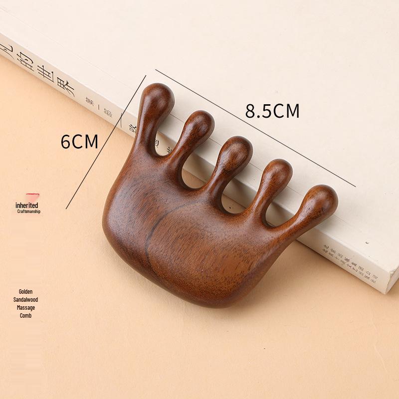 

Золотой сандал Дельфин Пятизубцовая массажная расческа с гравировкой меридианов Круглая головка