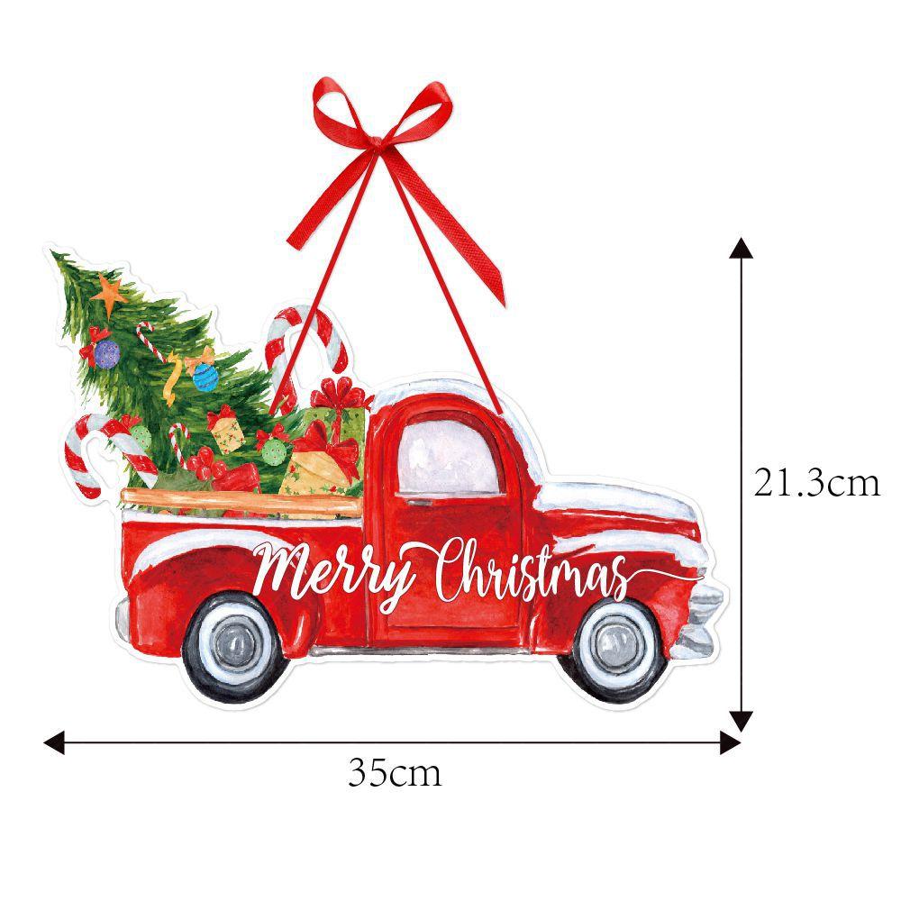 Christmas Door Hanging Pendant Xmas Paper Banner Drop Ornaments Santa Claus Snowman Xmas Cars Merry Christmas Decorations 2023