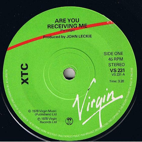 

7inch Record XTC - Are You Receiving Me VS231 Virgin 1978 UK Rock Used