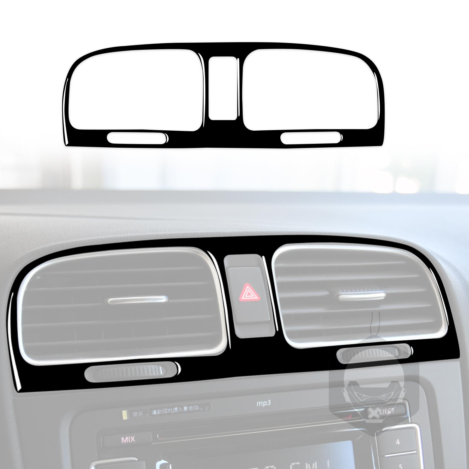 For Volkswagen Golf 6 GTI R MK6 08-12 Piano Black Car trument Center Console Panel Sticker Auto Accessories Air outlet 1